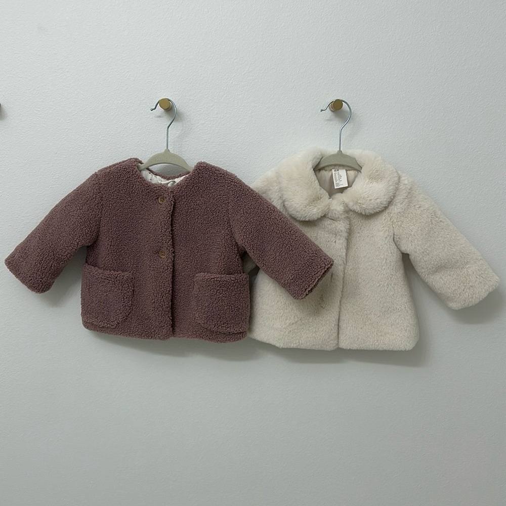 2 Baby Girl Coats, 3-6M